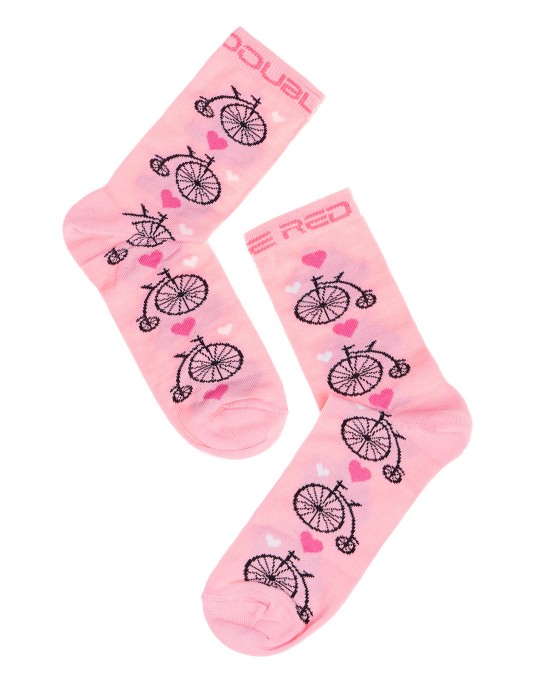 DOUBLE FUN Socks Retro Cycle Pink