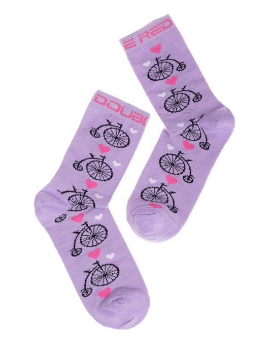 DOUBLE FUN Socks Retro Cycle Purple