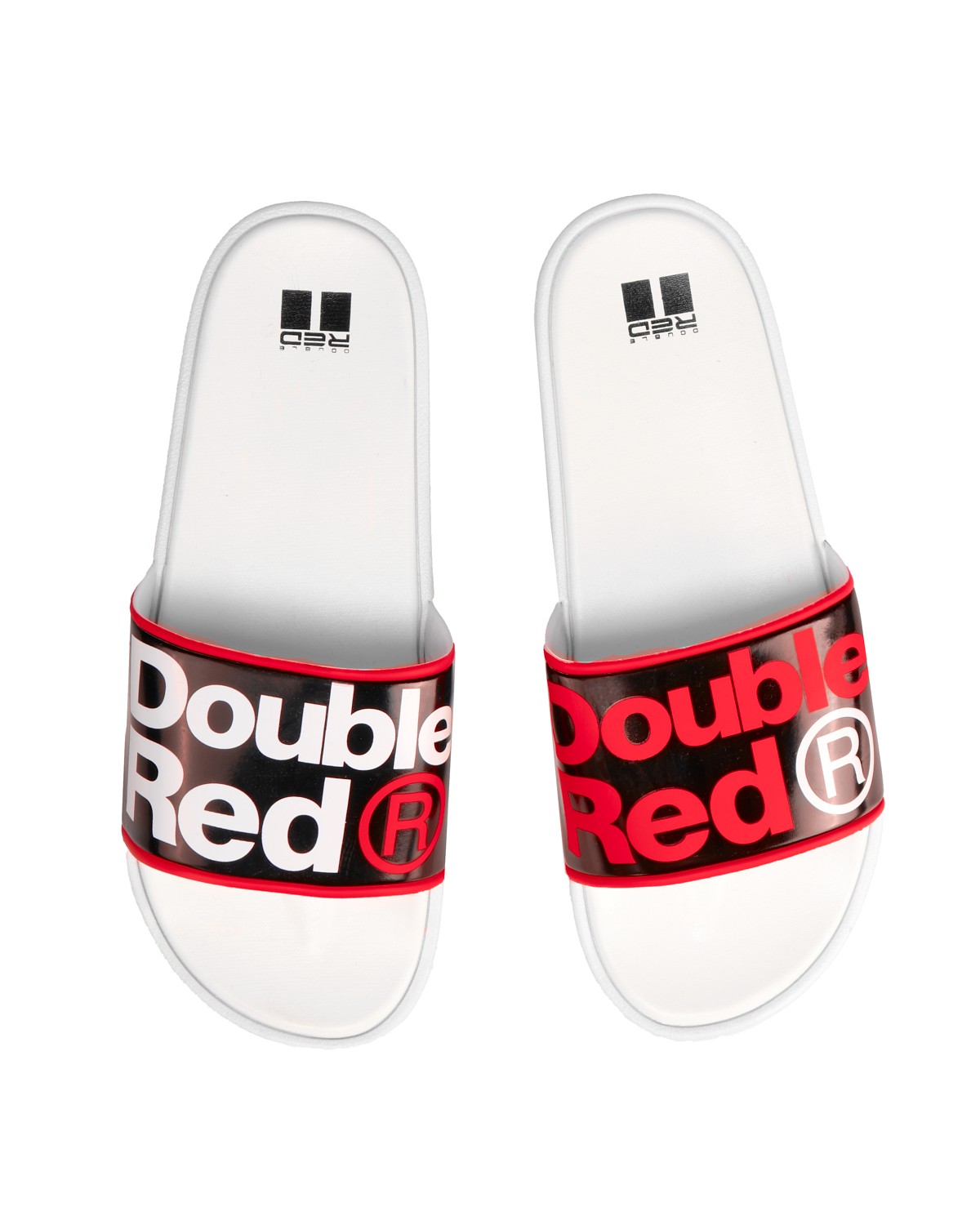 Classic DOUBLE RED Slippers White