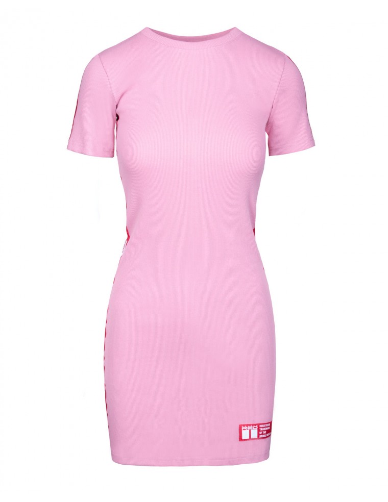 Bodycon Ribbed Dress Pink