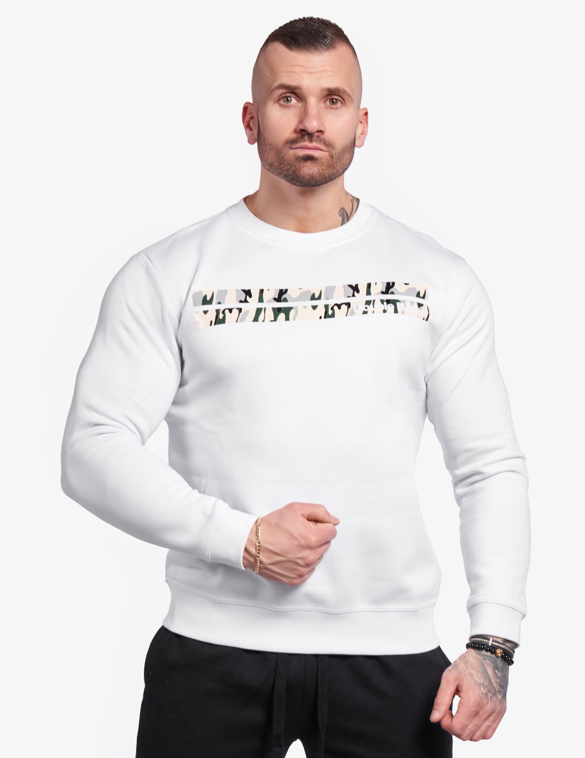 TRADEMARK™ STRIPES Sweatshirt Camo White