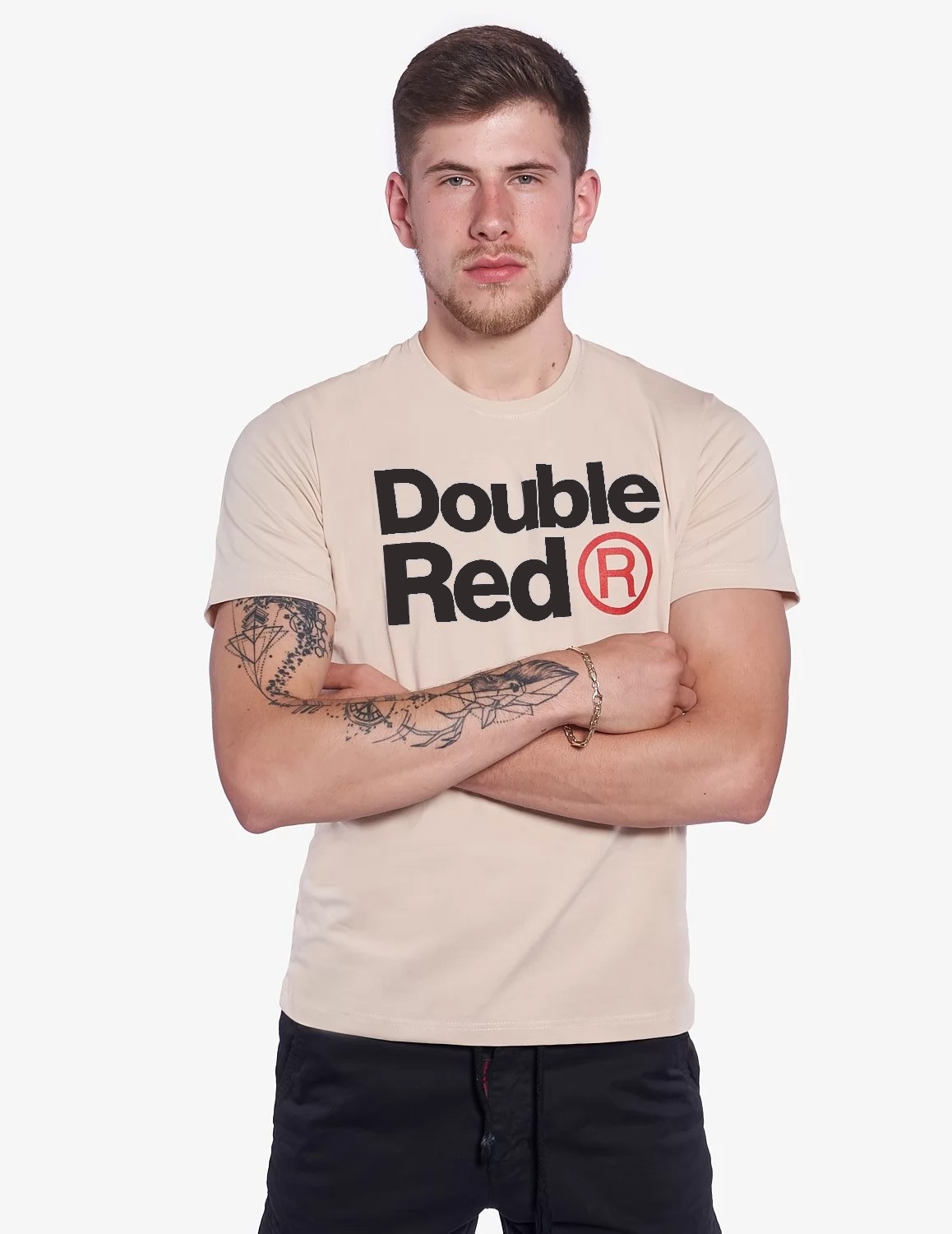 DOUBLE RED Trademark T-shirt Beige old